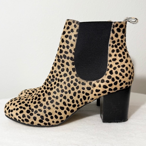 Sole Society Mimi Chelsea Calf Hair Cheetah Print Ankle Booties Women’s Size 8 - Picture 9 of 9